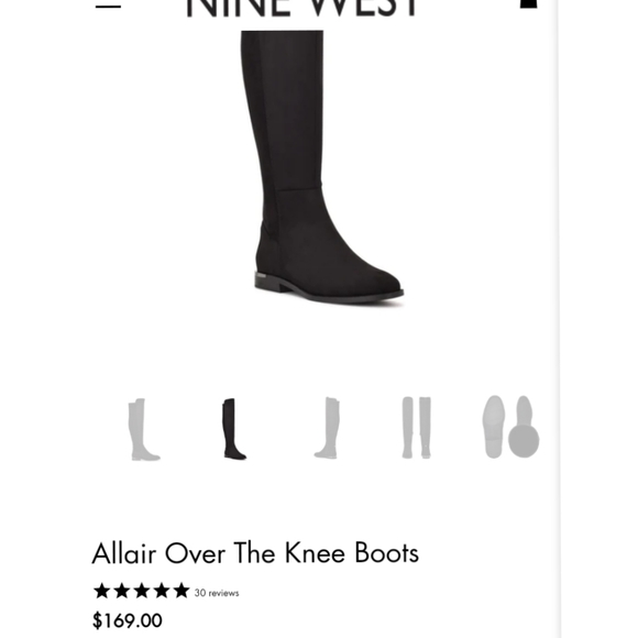 ⭐🆕Nine West black Over the knee sueded boots - Picture 2 of 10
